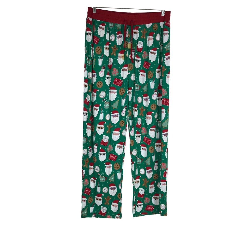 Little Sleepies Santa Christmas‎ Bamboo Pajama Pants Green Lunaluxe XL Mens